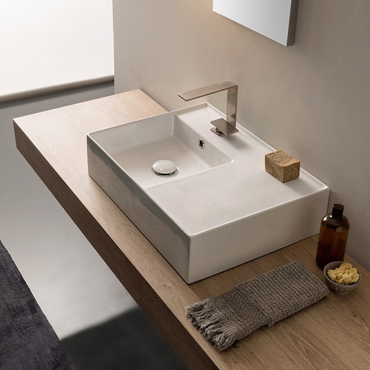 Scarabeo by Nameeks Teorema Ceramic Rectangular Vessel Bathroom Sink